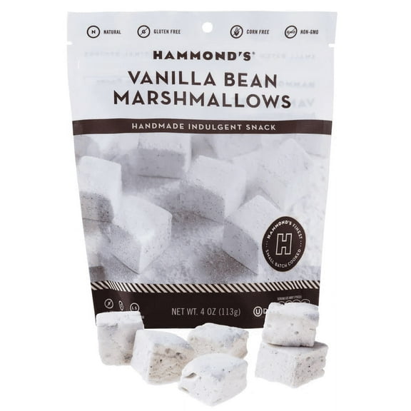 Mellow Fluffs Marshmallow Treats- Flavored marshmallow squares for snacking. (Vanilla Bean)