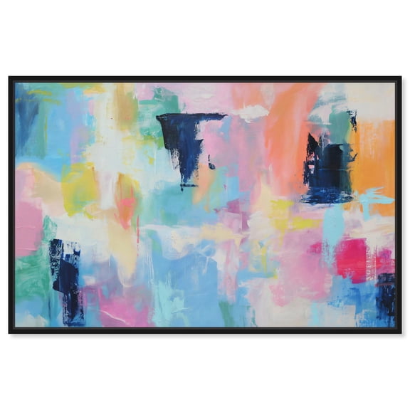 Mellow Fusion Canvas Maximalist Abstract by Art Remedy, Black Frame, 24" x 16"