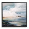 thumbnail image 1 of Mellow Island Landscape Deep Dark Waters Cloudy Sky Landscape Framed Art Print Wall Art, 17x17, 1 of 7