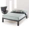 thumbnail image 1 of Mellow Just Mallet 14" Heavy Duty Metal Platform Bed with Wooden Slats, Black, Full, 1 of 9