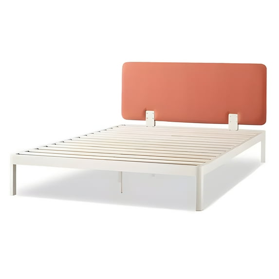 Mellow KERT Metal and Wood Platform Bed frame with Upholstered Headboard, King, Sunset