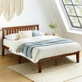thumbnail image 1 of Mellow Marley Solid Wood Platform Bed with Paneled Headboard, Espresso, Full, 1 of 13