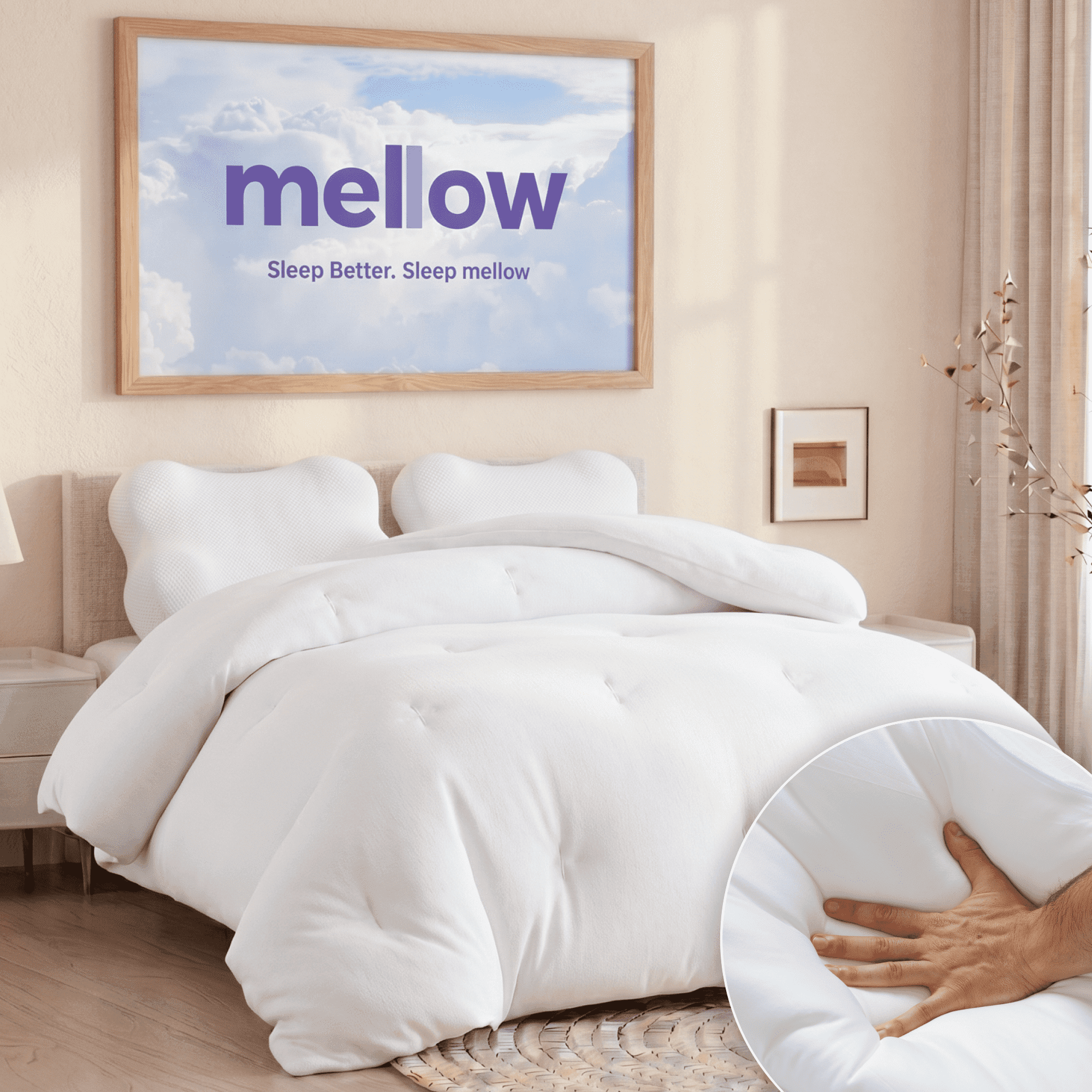 Mellow Marshmellow Comforter - Extra Fluffy Double-Stuffed Down Alternative Duvet Insert, All-Season Temperature-Balancing, Oeko-Tex Class I Fabric, Box-Stitch, Machine Washable
