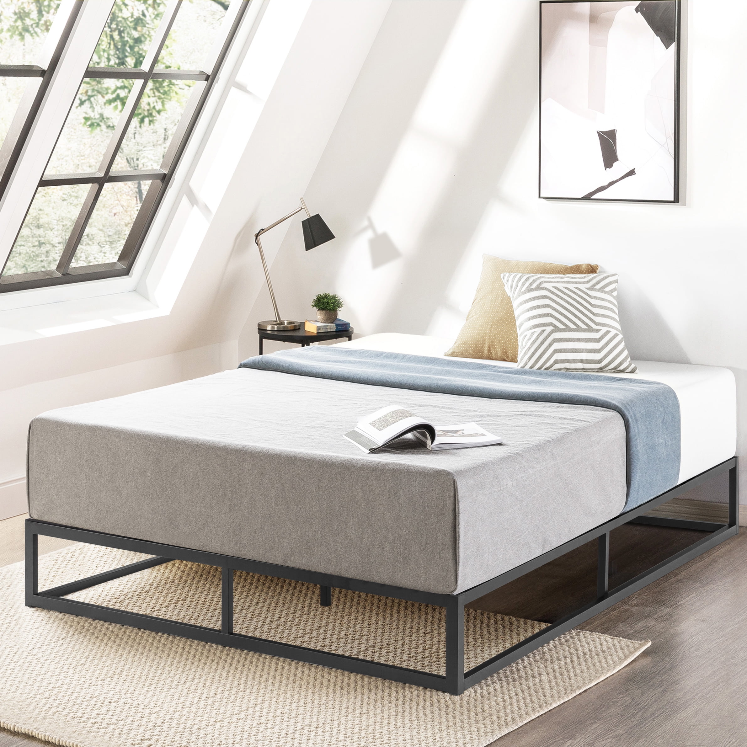 Free Shipping Zinus Joseph Modern Studio 10 Platform Low Profile Bed Frame Queen Walmart