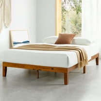 Mellow Naturalista Classic 12" Solid Wood Platform Bed with Wooden Slats, Queen, Cherry