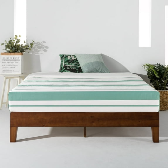 Best Price Mattress Naturalista Grand 12 Inch Solid Wood Platform Bed with Wooden Slats, King, Espresso