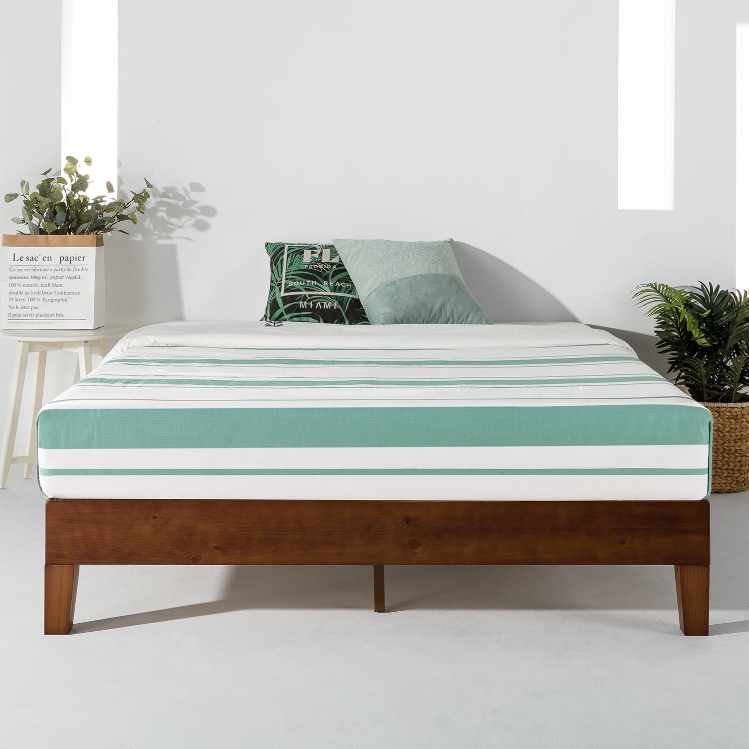Best Price Mattress Naturalista Grand 12 Inch Solid Wood Platform