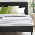 thumbnail image 1 of Mellow Olena Upholstered Platform Bed Frame with Headboard, Black, Full, 1 of 11