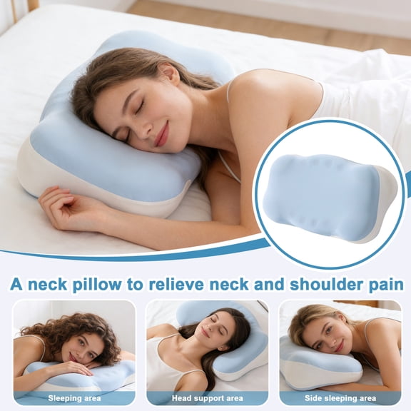 Mellow Sleep Cloud Pillow - Ergonomic Memory Foam Neck Support Pillow, Adjustable Height for Custom Comfort, Breathable Cooling Cover, Ideal Pillow for Side Back Stomach Sleepers