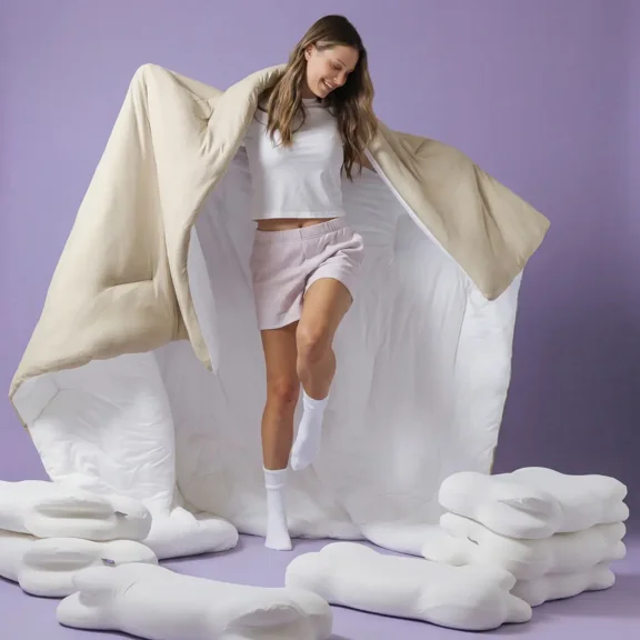 Mellow Sleep| MarshMellow Comforter - Double-Stuffed Ultra-Soft A-Class Fabric Heat-Adaptive Vegan Fill OEKO-TEX Certified Machine Washable