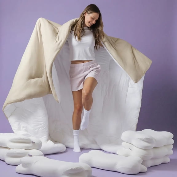 Mellow Sleep| MarshMellow Comforter - Double-Stuffed Ultra-Soft A-Class Fabric Heat-Adaptive Vegan Fill OEKO-TEX Certified Machine Washable