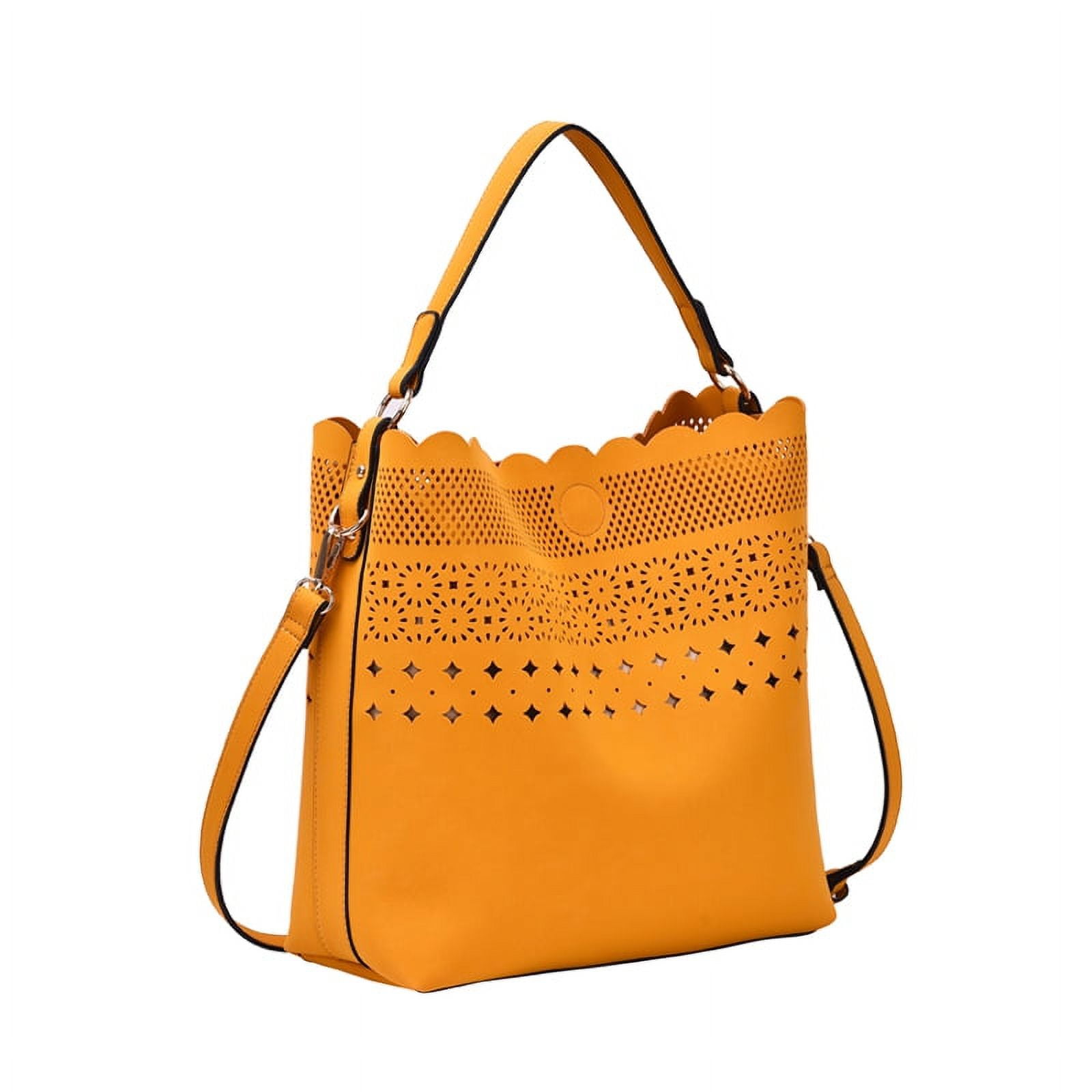 Mellow World Large Perforated Bucket Bag with Removable Pouch