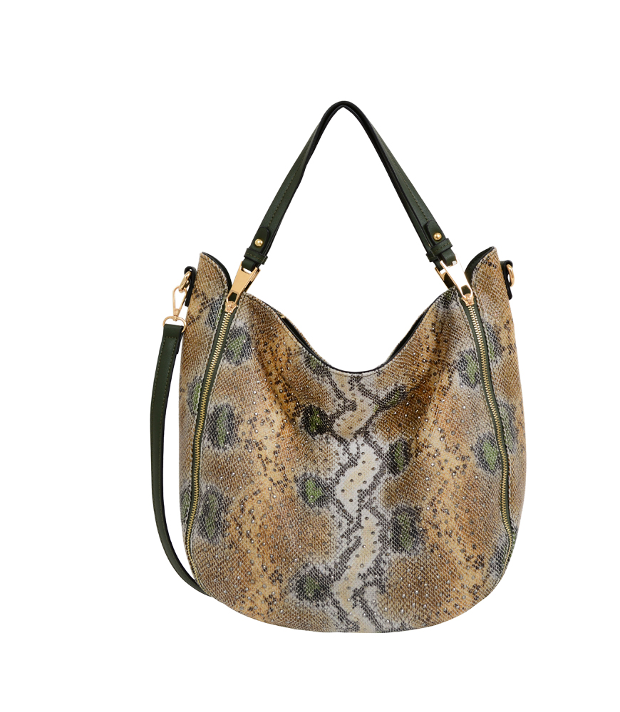 Mellow World Large Women Snakeskin Hobo with Stud Accents - Walmart.com