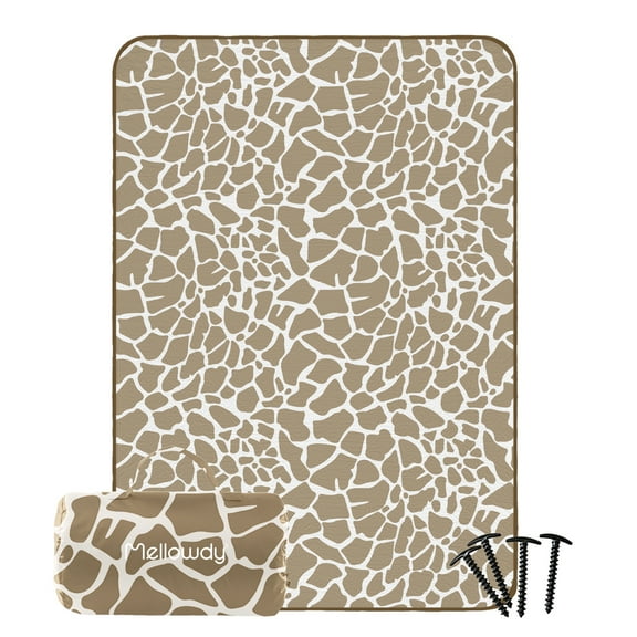 Mellowdy Easy-Carry Outdoor Waterproof Blanket for Camping, Picnic (Giraffe,55x80 inch)