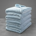 thumbnail image 1 of Mellowdy Extra Thick Hearty Plush Blanket - 500GSM King Warm Blanket for Winter, Fall, Couch, Bed (Light Blue, 108x90 inches), 1 of 9