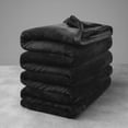 thumbnail image 1 of Mellowdy Extra Thick Hearty Plush Blanket - 500GSM Twin/Full Warm Blanket for Winter, Fall, Couch, Bed (Matte Black, 60x80 inches), 1 of 9