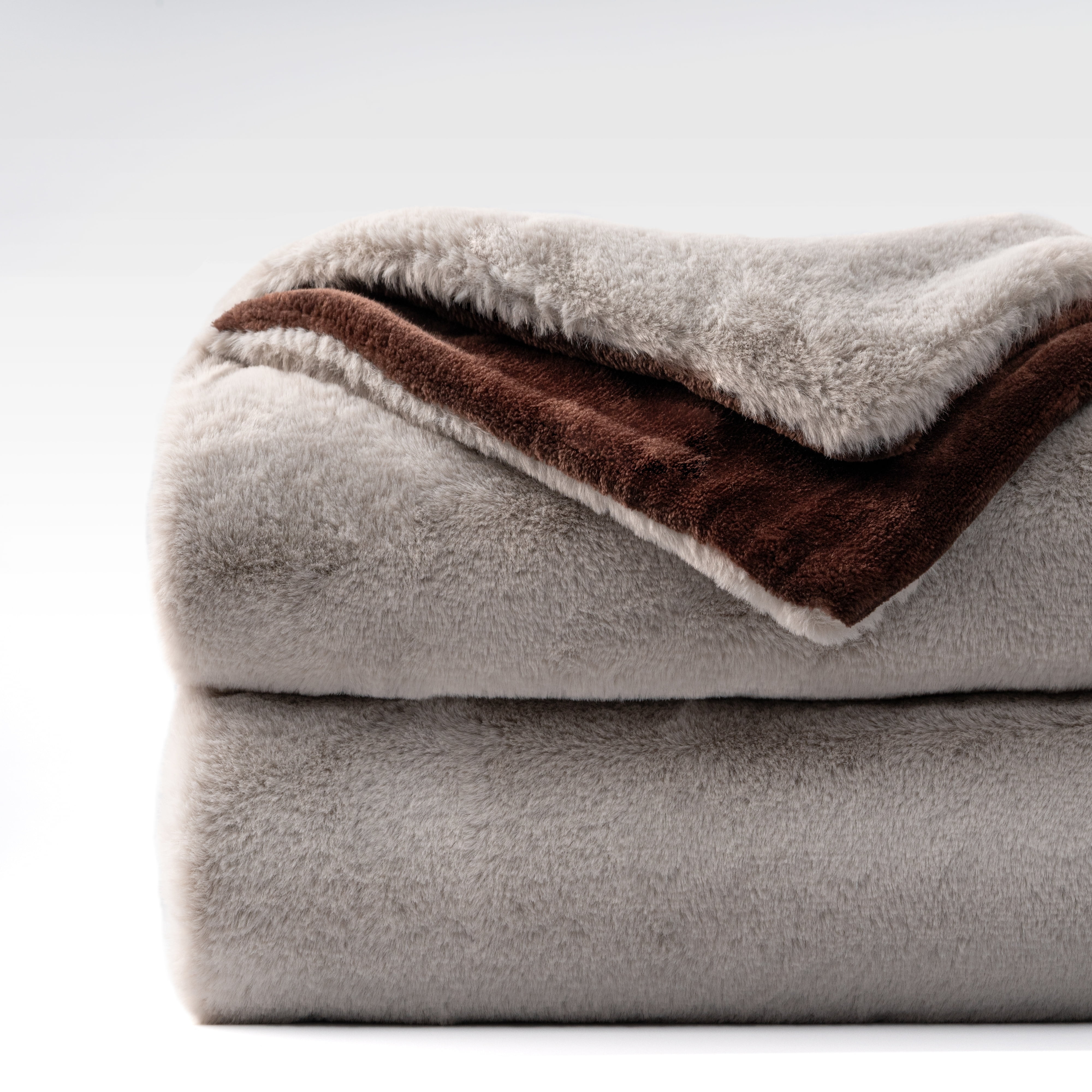 Mellowdy Faux Rabbit Fur Twin/Full Blanket (Dark Brown, 60x80 inches) - Luxury, Silky, Fluffy Throw