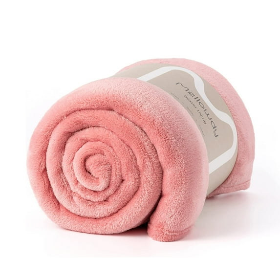 Mellowdy Plush Blanket - 320GSM Twin/Full Blanket for Couch, Bed (Blossom Pink, 60x80 inches)