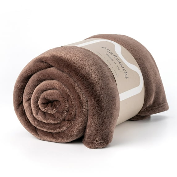 Mellowdy Plush Blanket - 320GSM Twin/Full Blanket for Couch, Bed (Iron Brown, 60x80 inches)