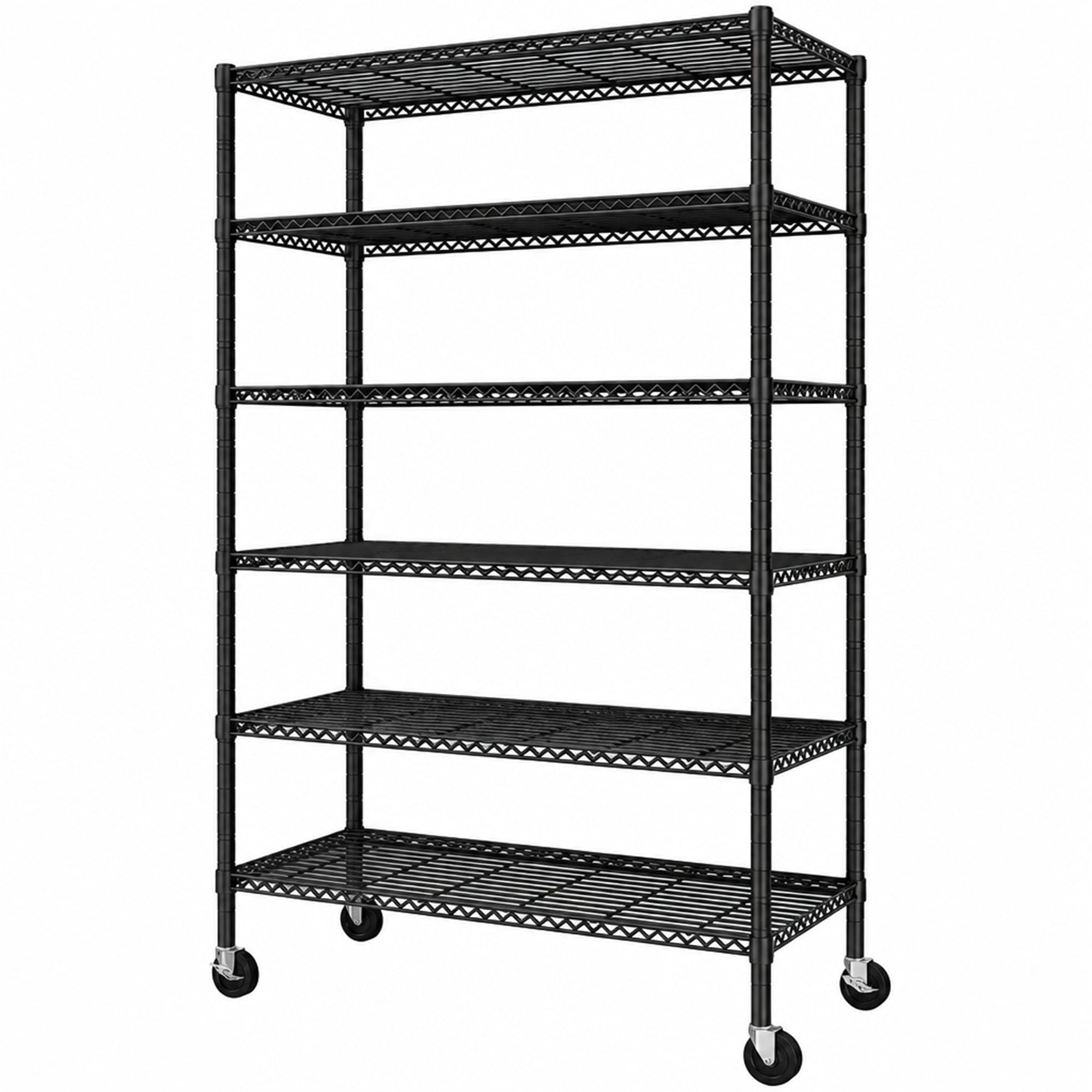 Melmine 6-Tier Wire Shelving Unit with Wheels,Adjustable Metal Storage ...