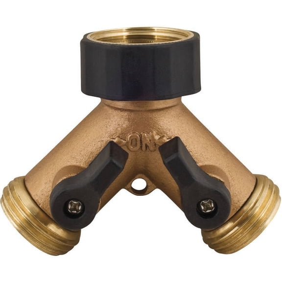 Melnor 2-Way Metal Hose Connector with Built-in Shut-off Valves