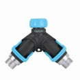 thumbnail image 1 of Melnor 356GTDI 2-Way Metal Faucet "Y" Splitter Connector With Lever Shut Offs - Quantity of 2, 1 of 1
