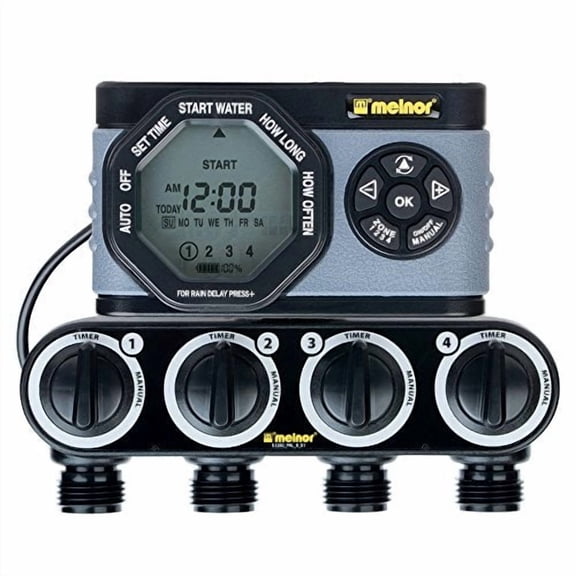 Melnor HydroLogic Digital 4 Zone Programmable Water Timer and Controller 53280