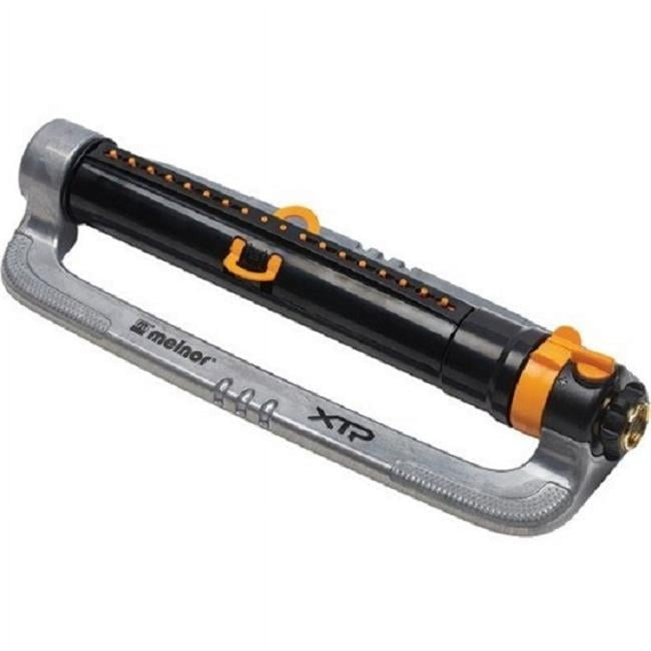 Melnor XT45200M Metal Turbo Oscillating Sprinkler with Flow Control, 4,500 sq. ft., Adjustable Width and Range, Dirt-Resistant Drive - Black, Orange