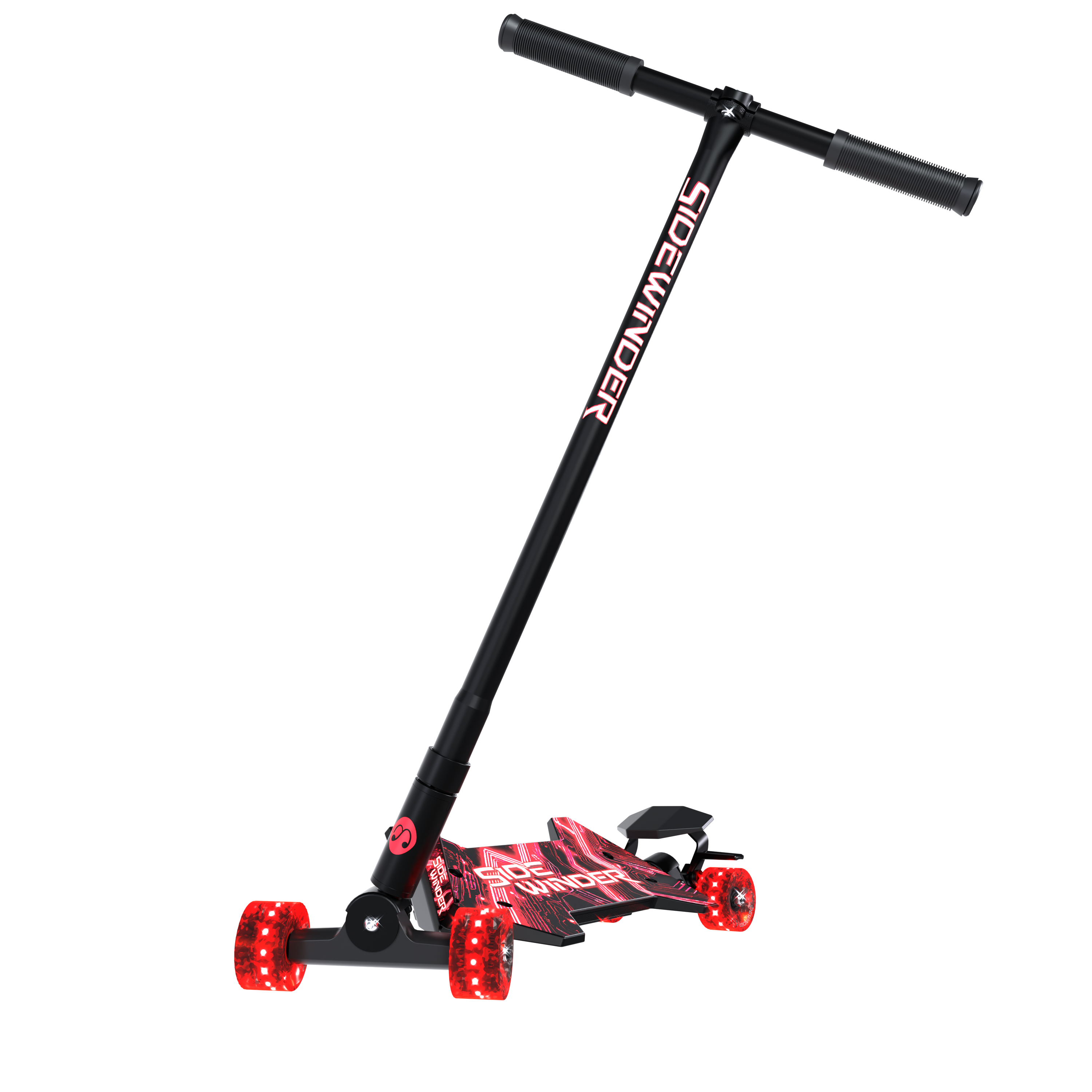 MELO Sidewinder Kids Carving Scooter with 70mm LED Wheels, Ages 5+, Red
