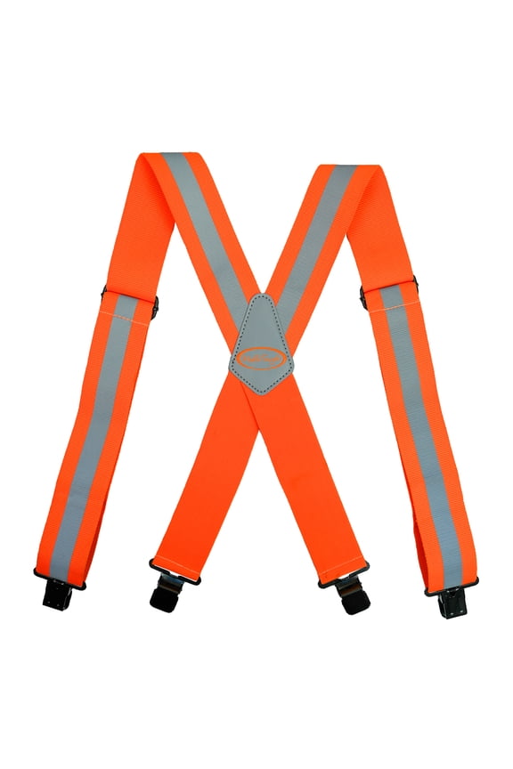 Men's Industrial Strength Suspenders Partial Elastic Tradesperson's Suspenders 2 inch Wide Tool Belt Suspenders
