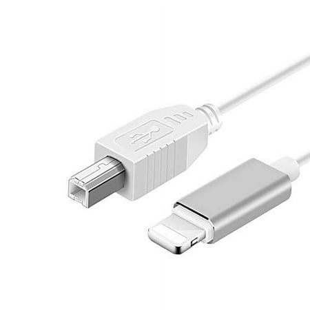 MeloAudio USB 2.0 Cable Type B to Midi Cable OTG Cable Compatible with iOS Devices to Midi Controller, Electronic Music Instrument, Midi Keyboard, Recording Audio Interface, USB Microphone, 5FT