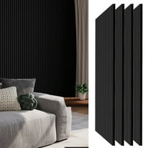 Melocadol 2Pcs Sound Proof Wood Slat Panels, 47.4" x 23.6" Acoustic Wall Panels for Interior Wall Decor Noise Cancelling, Sound Absorbing Panel, Easy to Install, Black