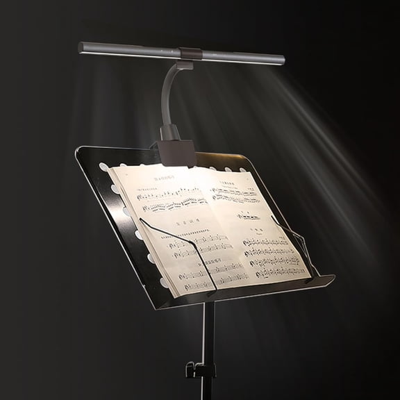 Melodia Pro 17.32' Portable Music Stand Clip On Lamp: Modern, 3000K~6500K CCT Adjustable, Dimmable, 5W LED, Eye Protection, for Piano, Sheet Music, Guitar, Voilin, Orchestra, Podium