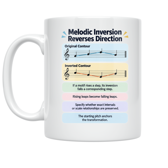 Melodic Inversion Reverses Direction - Music Workshop Enthusiast - 11 oz Ceramic Coffee Mug