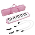 thumbnail image 1 of Melodica 32 Key (Pink) Pianica Blow Piano Keyboard Harmonica Wind Instrument /w Portable Carrying Bag, 2 Long Tube Mouthpiece, 2 Trumpet Mouthpiece Kit for Beginners Kids Fun Music Gift, 1 of 7
