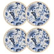 STP GOODS Melodie de Fleurs Porcelain Dessert Plate Set of 4 Bread Plate Set Side Plates 7.5" Plate Set