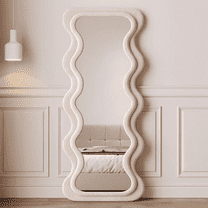 Melodieux 24"x 63" Free Standing Flannel Frame Wavy Full Length Mirror