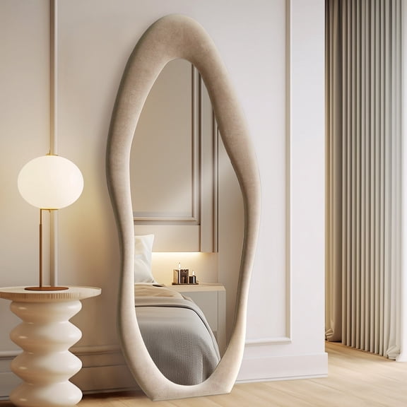 Melodieux 24"x 63" Free Standing Irrefular Wavy Full Length Mirror