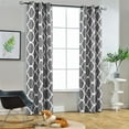 thumbnail image 1 of Melodieux Moroccan Fashion Thermal Insulated Curtains, Darkening Drapes, 42 by 84 Inch, Grey (2 Panels), 1 of 7