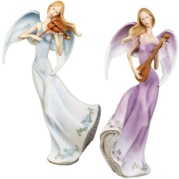 Melodious Angel Figurines Multi Pastel Set of Two Multi Pastel Set of 2