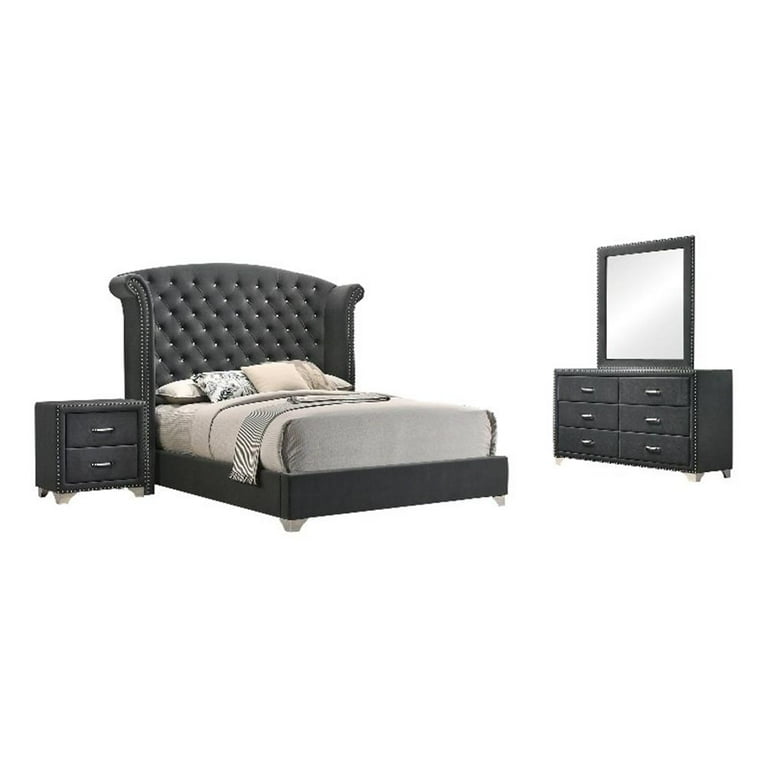 Melody Modern Contemporary 4-piece Queen Tufted Upholstered