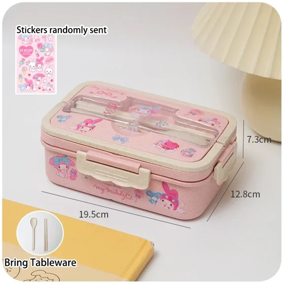 Melody Bento Box Microwave Safe Leakproof Portable Lunch Box Cute Cartoon Bento Box Insulated Lunch Box Christmas Gift