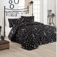 thumbnail image 1 of Melody Black Full/Queen Size Bedspread/Coverlet Set – 3 Piece Quilt Set with Pillowcases, All-Season Lightweight, Digitally Printed Design, 65% Cotton, Made in Turkey – Soft, Durable,, 1 of 3