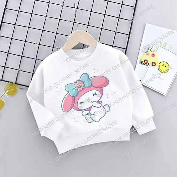 Melody Children Sweatshirt Baby Sanrio Hello Kitty Y2k Kawaii Pullover Fashion Anime Cartoons Casual Clothes Girl Boy Kids Tops