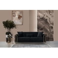 thumbnail image 1 of Melody Contemporary Sofa made with wood and Velvet in Black, 1 of 7