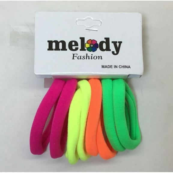 Melody Fashion, Colorful Fluorescent Thick Seamless No Slip Hair Bands Elastic Ties Soft Ponytail Holders_ REL835