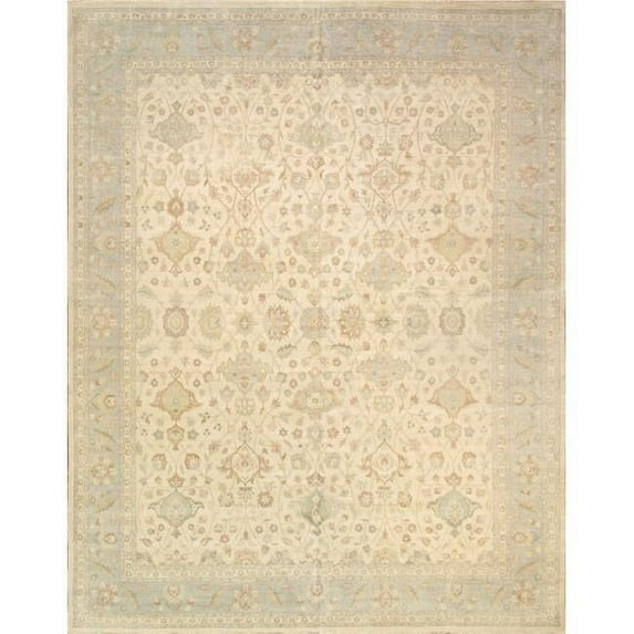 Melody Hand-Knotted Wool Ivory Area Rug - Ivory - 12x15