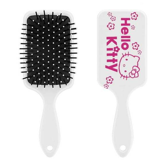 Melody Hello Kitty Air Cushion Detangling Paddle Brush with Ball Tip Anti Static Massage Hair Care for Thick Curly Wet and Dry Hair Web Detangler Hair Combs
