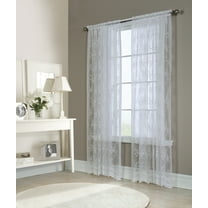 Melody Jacquard Lace Window Curtain Panel 56" x 84" in White