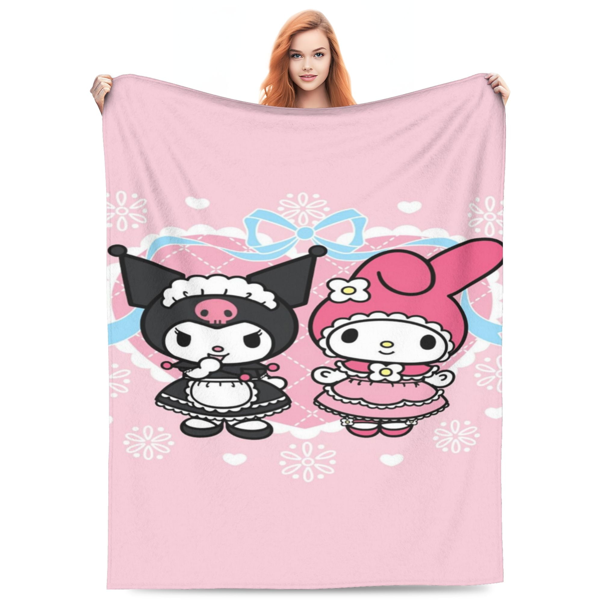 Melody Kuromi Cartoon Blanket for Kids Teenager Adult, Ultra Soft Cozy